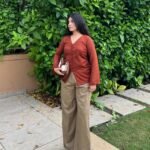 Rust And Brown Mul Pants Co-Ord Set