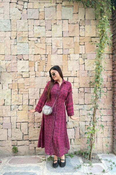 very berry shirt dress