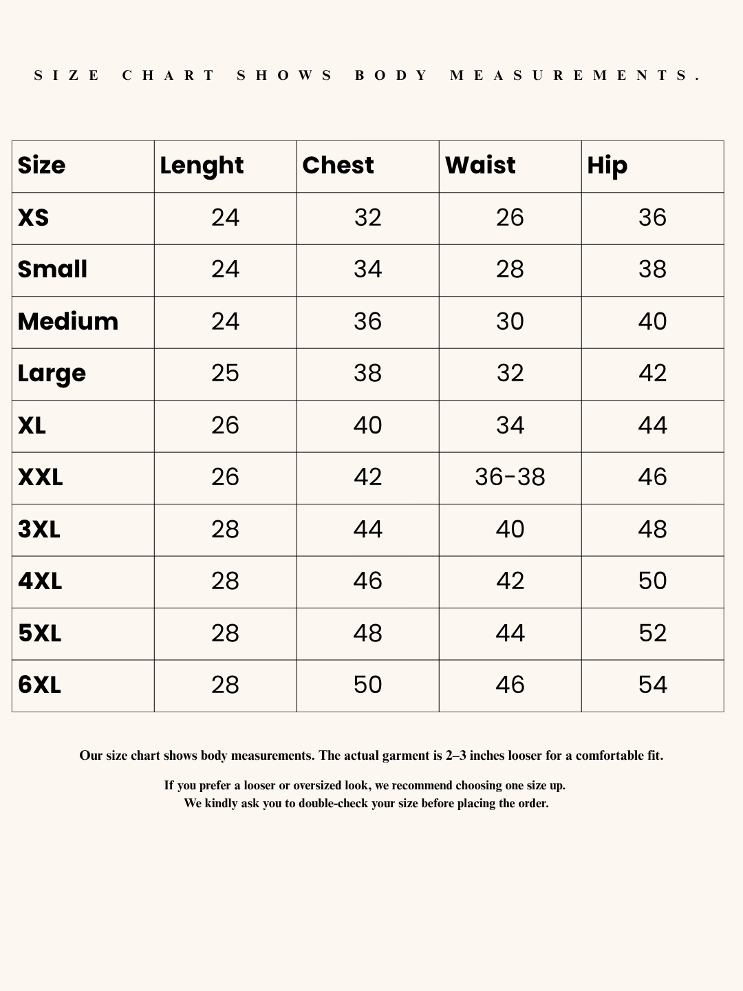 Size Chart